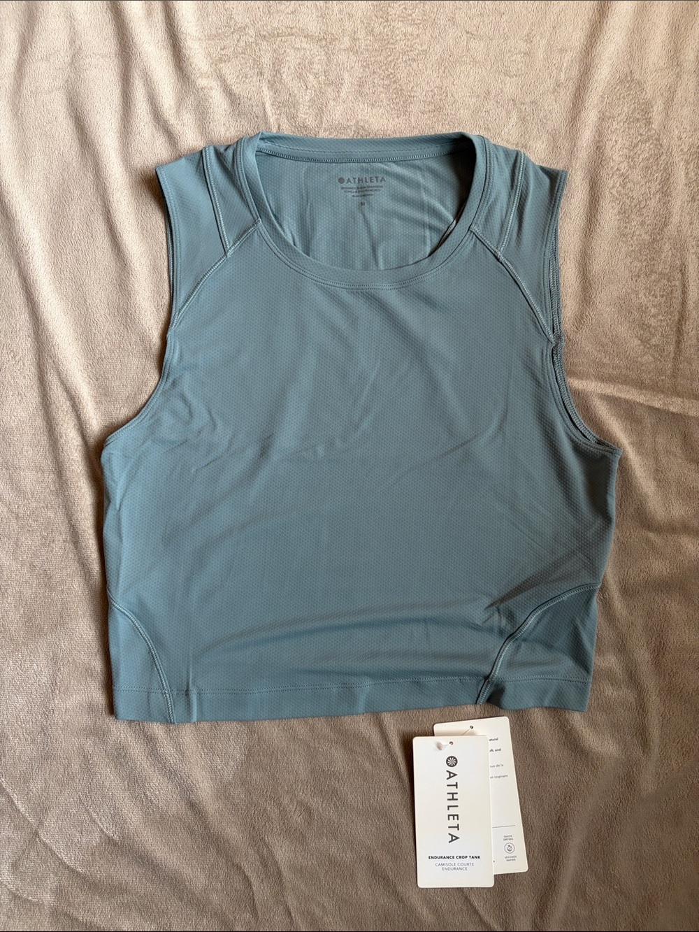 Athleta Slate Blue Cropped Performance Tank Top